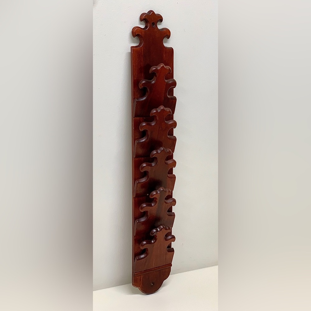 Mid Century Vintage Carl Forslund Solid Cherry Wood Wall Mounting Mail Holder